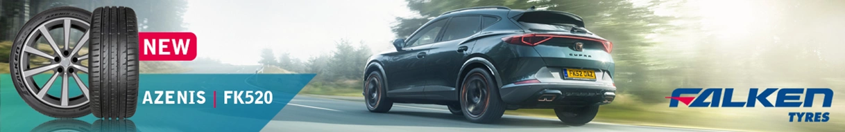 New Falken Azenis FK520 tires on a dark gray SUV.