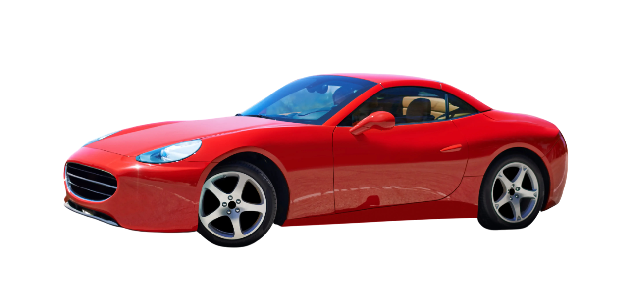 Red sports car, convertible, luxury vehicle
